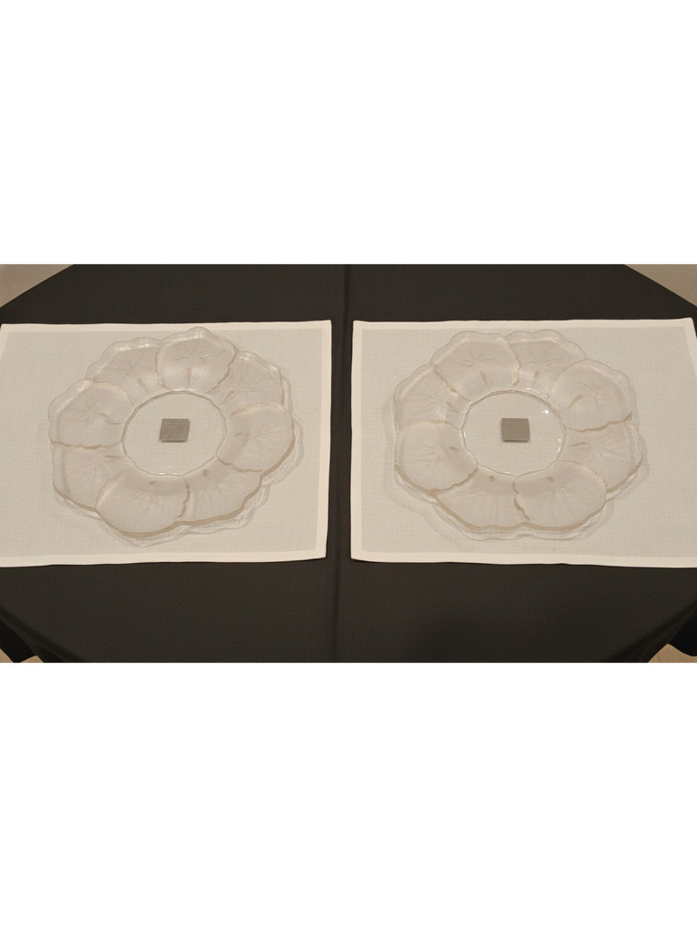 Lalique France Honfleur Saucer Small Plate Set Two 5 3/4”